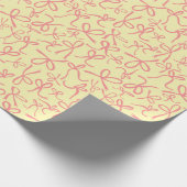 Whimsical Schattige Roze Bogen Patroon Girly Gift Cadeaupapier (Hoek)