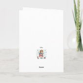 Whimsical Schattige Roze en Blauwe Kerst Engel Kaart (Achterkant)