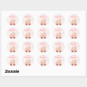 Whimsical Schattige Roze Pram Meisje Baby shower S Ronde Sticker (Vel)
