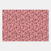 Whimsical Schattige Roze Zwart Bogen Patroon Girly Inpakpapier Vel (Voorkant)