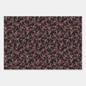 Whimsical Schattige Roze Zwart Bogen Patroon Girly Inpakpapier Vel (Voorkant 3)