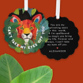 Whimsical Schattige Sinaasappel Tijger Oerwoud Lie Ornament Kaart