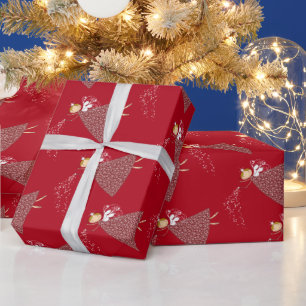 Whimsical Schattige Sneeuwvlok Fairy Kerstcadeauve Cadeaupapier