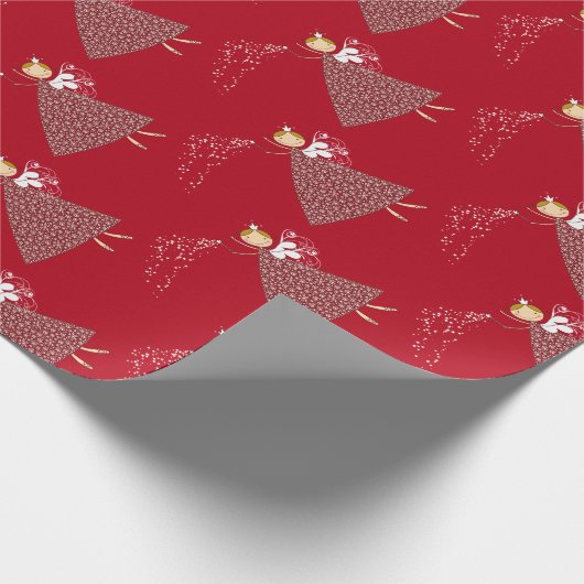 Whimsical Schattige Sneeuwvlok Fairy Kerstcadeauve Cadeaupapier (Hoek)