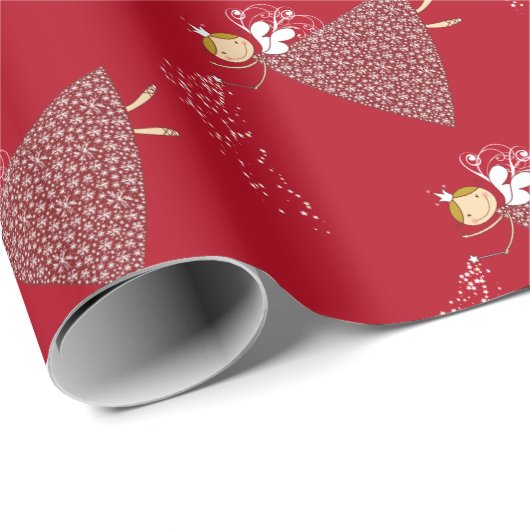 Whimsical Schattige Sneeuwvlok Fairy Kerstcadeauve Cadeaupapier (Rol Hoek)
