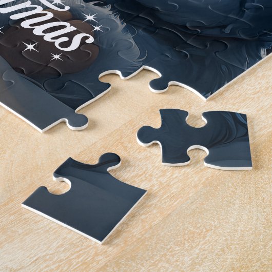 Whimsical schattige teddybeer met kerstcadeau legpuzzel (Zijkant)