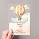 Whimsical Schattige Tiger Hete Luchtballon 1e Verj Acryl Uitnodigingen (Insitu (Draagbaar))