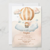 Whimsical Schattige Tiger Hete Luchtballon 1e Verj Kaart (Voorkant)