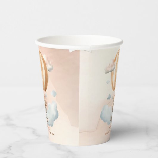 Whimsical Schattige Tiger Hete Luchtballon 1e Verj Papieren Bekers (Rechts)