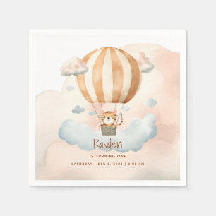 Whimsical Schattige Tiger Hete Luchtballon 1e Verj Servet