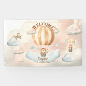 Whimsical Schattige Tiger Hete Luchtballon 1e Verj Spandoek (Horizontaal)