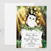 Whimsical Schattige Uil Baby shower Kaart (Voorkant / Achterkant)