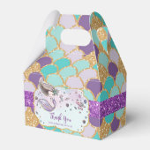 Whimsical Schattige Zeemeermin Baby shower Meisje  Bedankdoosjes (Achterkant)