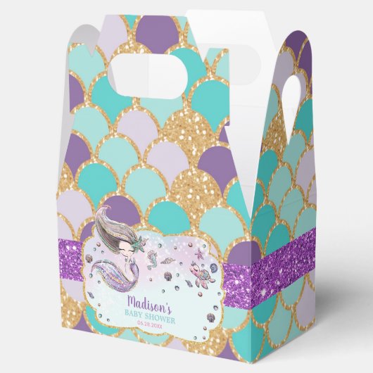 Whimsical Schattige Zeemeermin Baby shower Meisje  Bedankdoosjes (Geopend)