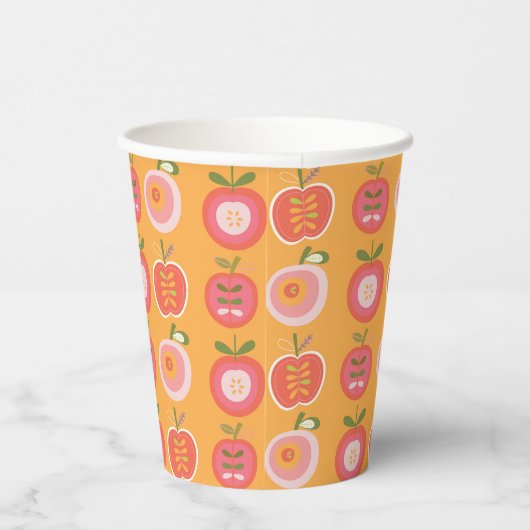 Whimsical Schattigee Apple Pattern Baby shower Papieren Bekers (Rechts)