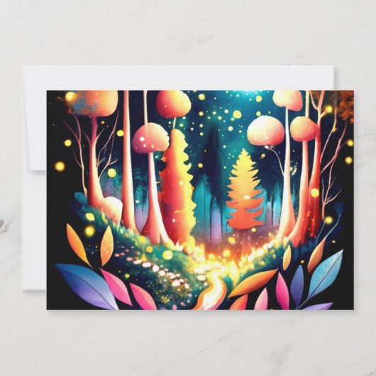 Whimsical Schattigee bewerkbare vuurvliegjes Baby  Kaart (Achterkant)