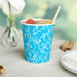 Whimsical Schattigee Blauwe Bogen Patroon Baby sho Papieren Bekers