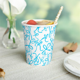 Whimsical Schattigee Blauwe Bogen Patroon Baby sho Papieren Bekers