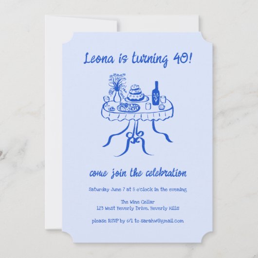 Whimsical Schattigee Buffet Picnic Aangepaste Verj Kaart (Voorkant)