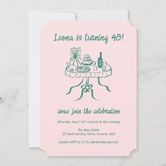 Whimsical Schattigee Buffet Picnic Aangepaste Verj Kaart (Voorkant)