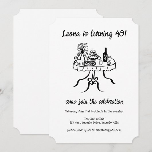 Whimsical Schattigee Buffet Picnic Aangepaste Verj Kaart (Voorkant / Achterkant)