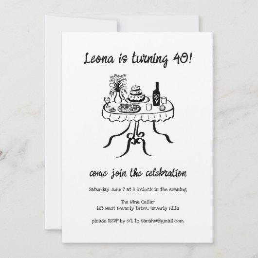 Whimsical Schattigee Buffet Picnic Aangepaste Verj Kaart (Voorkant)