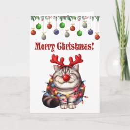 Whimsical Schattigee Cat Christmas Gevouwen Wenska Kaart