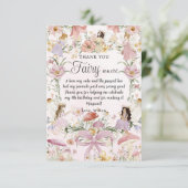 Whimsical Schattigee feeën Verjaardag Wildflower G Bedankkaart (Staand voorkant)