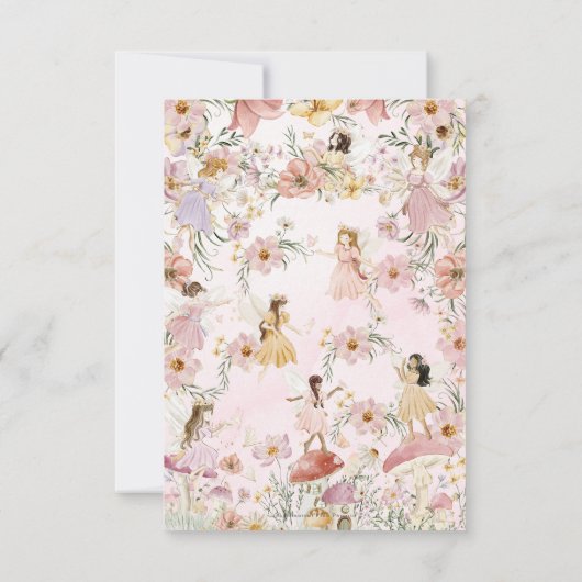 Whimsical Schattigee feeën Verjaardag Wildflower G Bedankkaart (Achterkant)