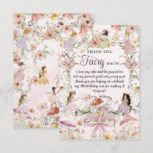 Whimsical Schattigee feeën Verjaardag Wildflower G Bedankkaart (Voorkant / Achterkant)