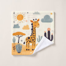 Whimsical Schattigee Giraffe in Savanna