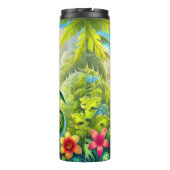 Whimsical Schattigee Green Dragon Cartoon Thermosbeker (Achterkant)