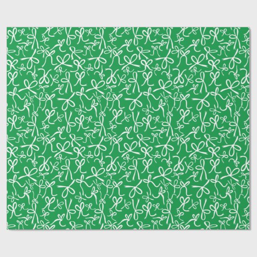 Whimsical Schattigee Groene Witte Bogen Patroon Ke Cadeaupapier (Vlak)