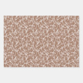 Whimsical Schattigee Mocha Brown Bows Pattern Girl Inpakpapier Vel (Voorkant)