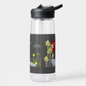 Whimsical Schattigee olifant familie in bosbomen z Waterfles (Links)