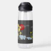 Whimsical Schattigee olifant familie in bosbomen z Waterfles (Achterkant)