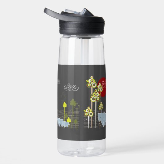 Whimsical Schattigee olifant familie in bosbomen z Waterfles (Rechts)