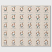 Whimsical Schattigee Sneeuwman Naam Vrolijk Kerstf Cadeaupapier (Vlak)