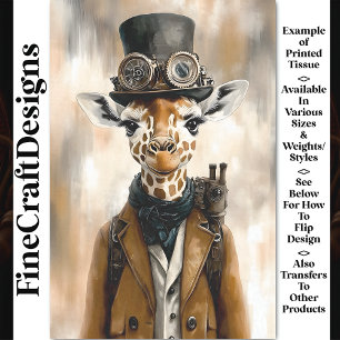 Whimsical Schattigee Steampunk Giraffe AC2 Decoupa Tissuepapier