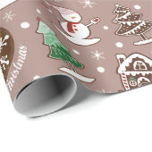 Whimsical Schattigee Vakantie Cookie Patroon Kerst Cadeaupapier (Rol Hoek)