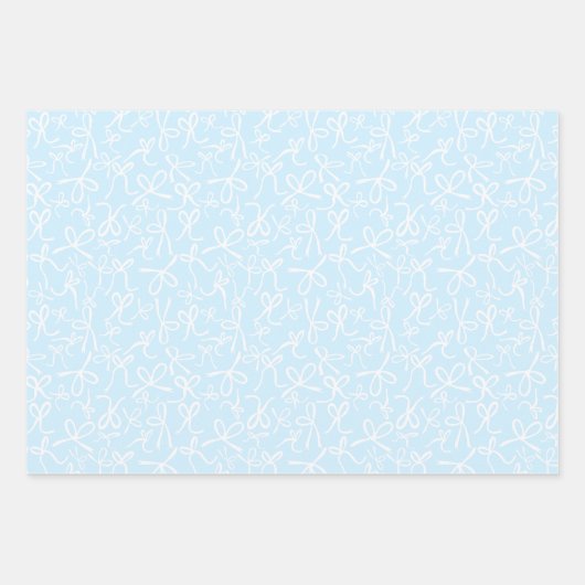 Whimsical Schattigee witte strikken Patroon Pastel Inpakpapier Vel (Voorkant 2)