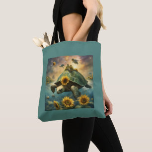 Whimsical Schildpadden en Zonnebloemen winkelen Tote Bag