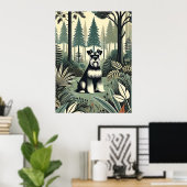 Whimsical Schnauzer Print, kunst aan de muur Poster (Thuiskantoor)