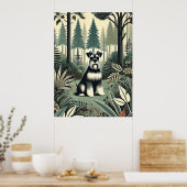 Whimsical Schnauzer Print, kunst aan de muur Poster (Keuken)