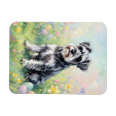 Whimsical Schnauzer with Easter Eggs Flexible Magneet (Horizontaal)