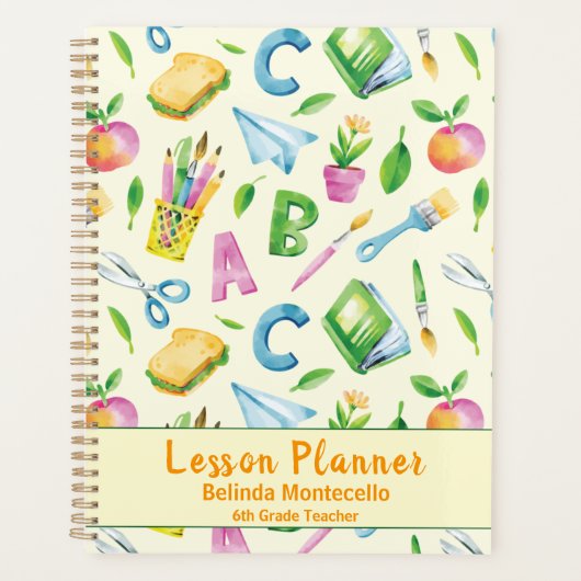 Whimsical School Supplies Lesson Planner (Voorkant)