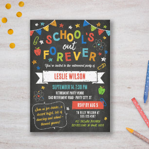 Whimsical Schoolbord School Lerarenpensioen Kaart