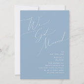 Whimsical Schrift | Blauwe Elopement Aankondiging (Voorkant)
