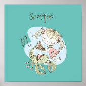 Whimsical Scorpio Girl & Scorpion Poster (Voorkant)