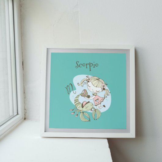 Whimsical Scorpio Girl & Scorpion Poster